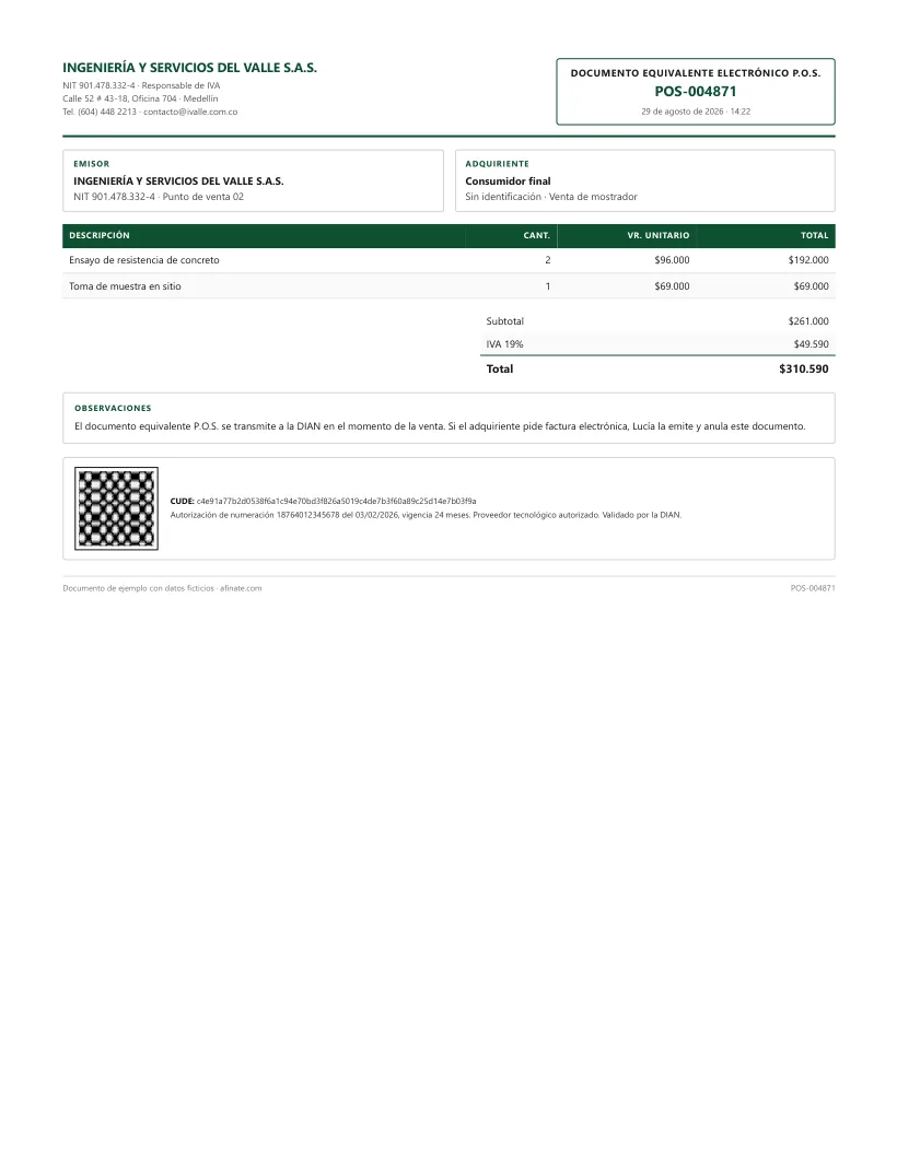 Documento equivalente POS