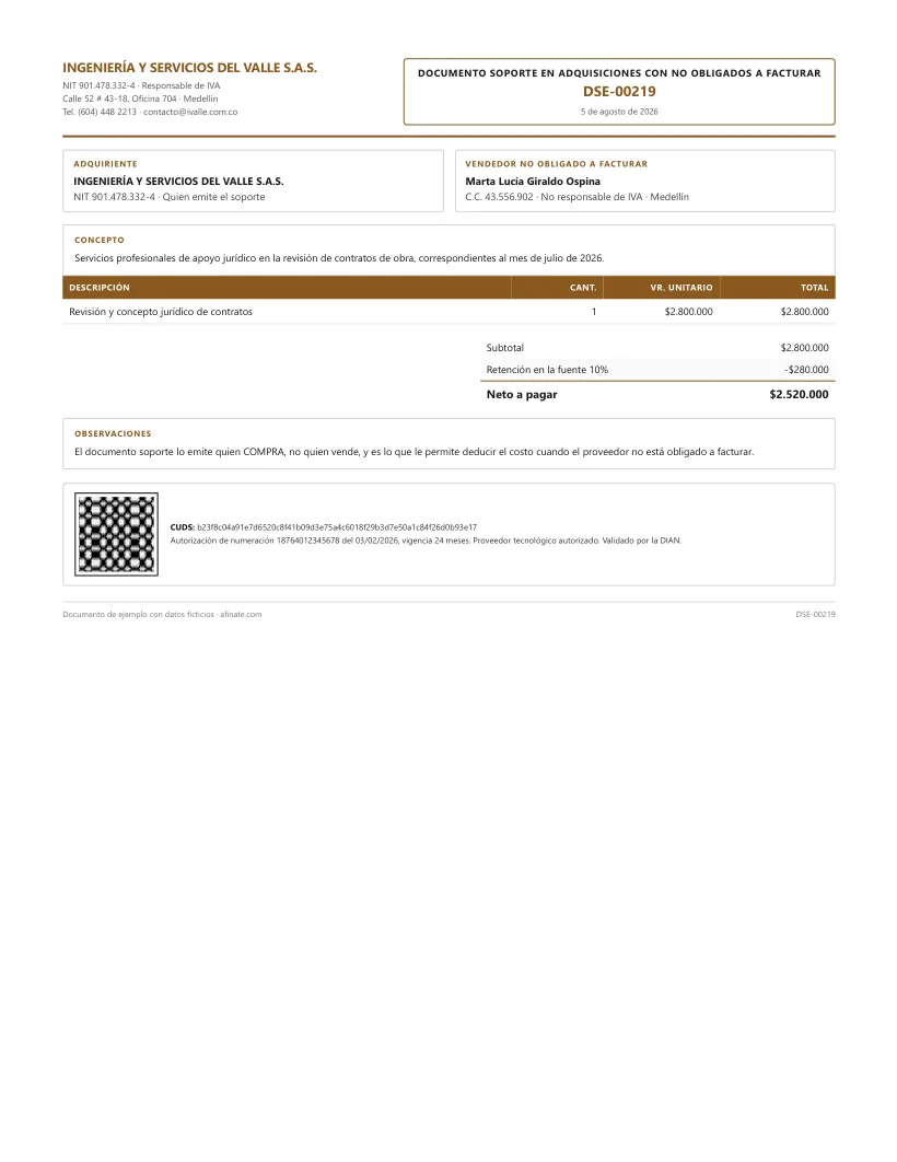 Documento soporte
