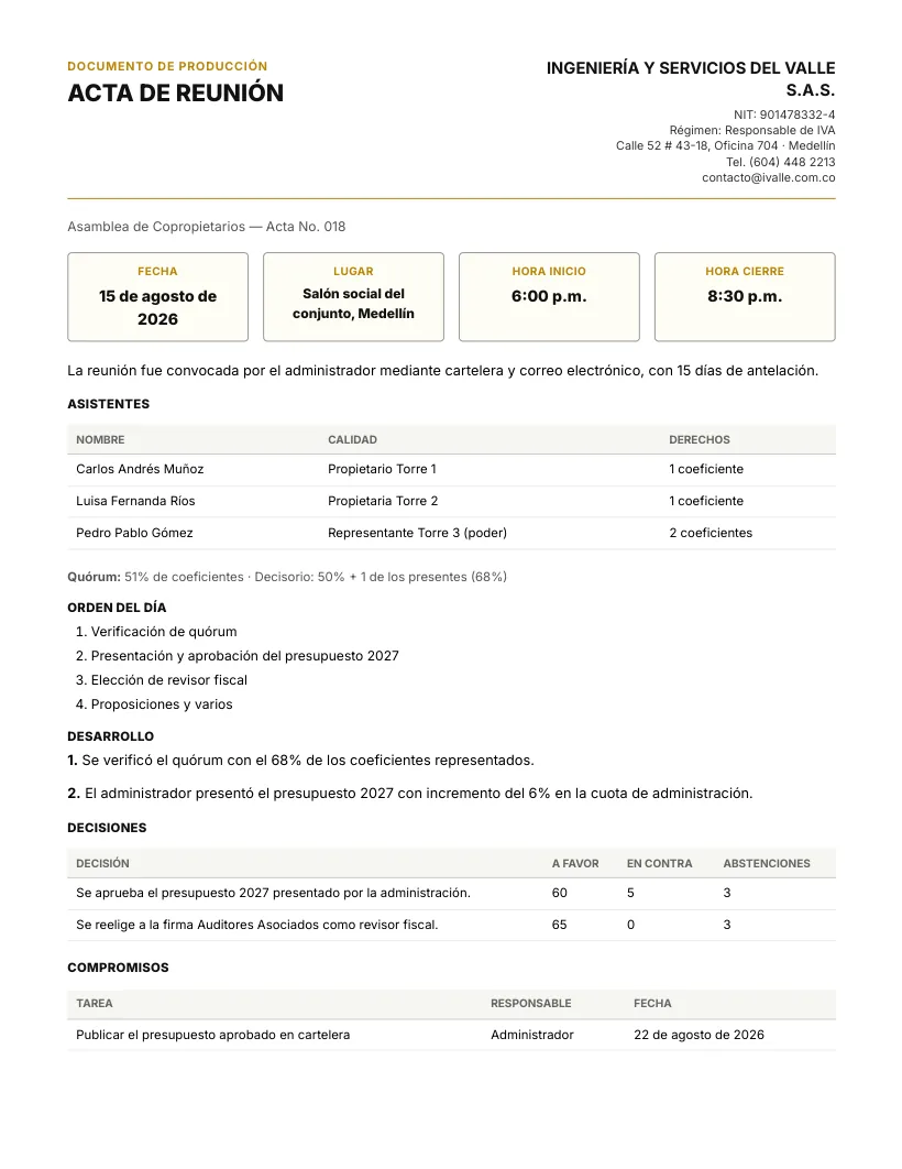 Acta de entrega