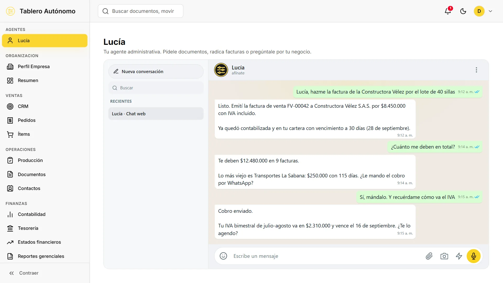 AGENTES — Lucía