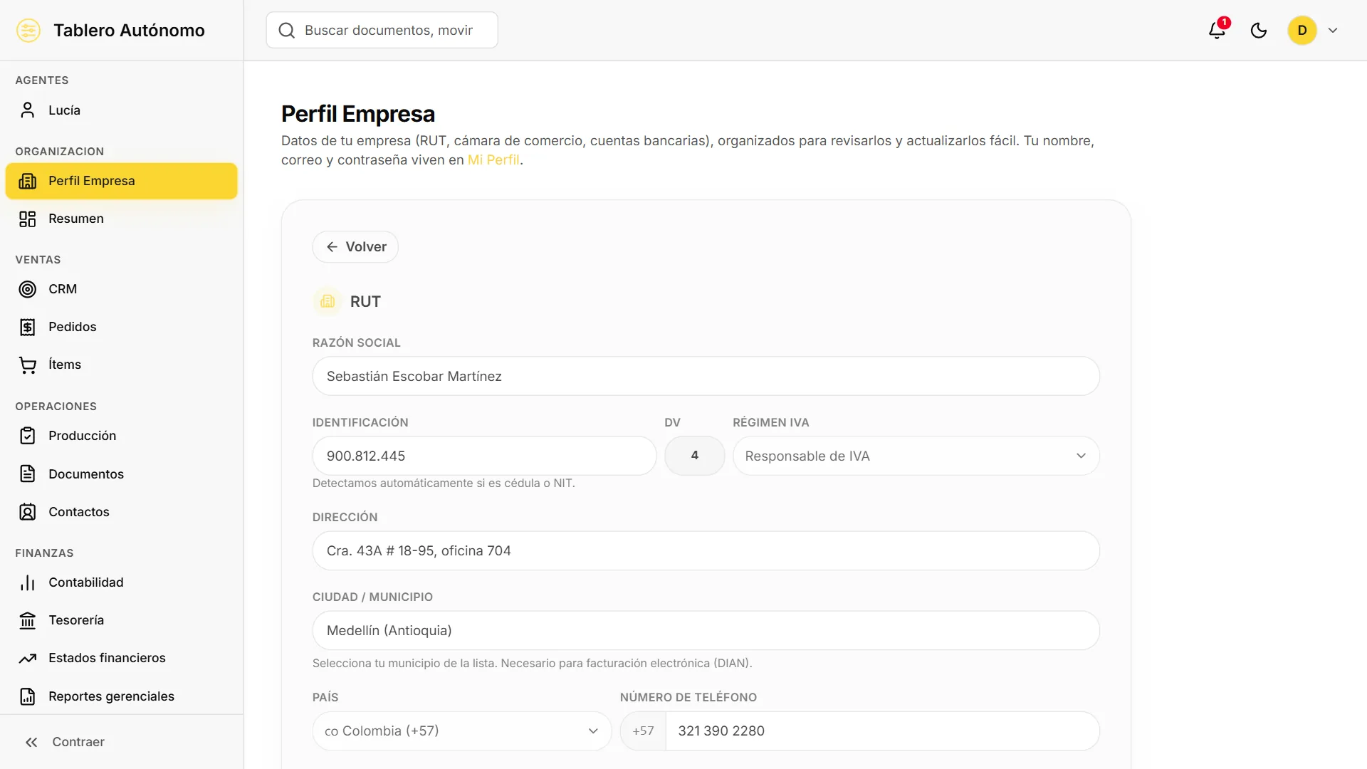 ORGANIZACIÓN — Perfil empresa